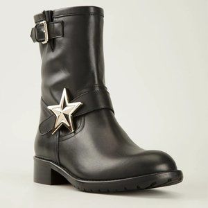 RED Valentino Star Biker Boots in Black